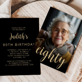 オカスタムフォト80歳の誕生日パーティー 招待状