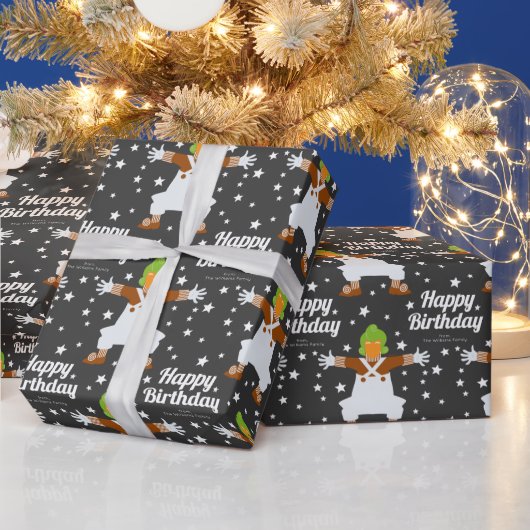 オカスタムンパルーンパハッピーバースデー ラッピングペーパー (クリスマス)