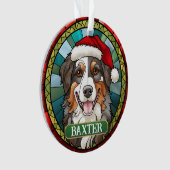 オカスタムーストラリアシェパードラウンドクリスマス オーナメント (正面)
