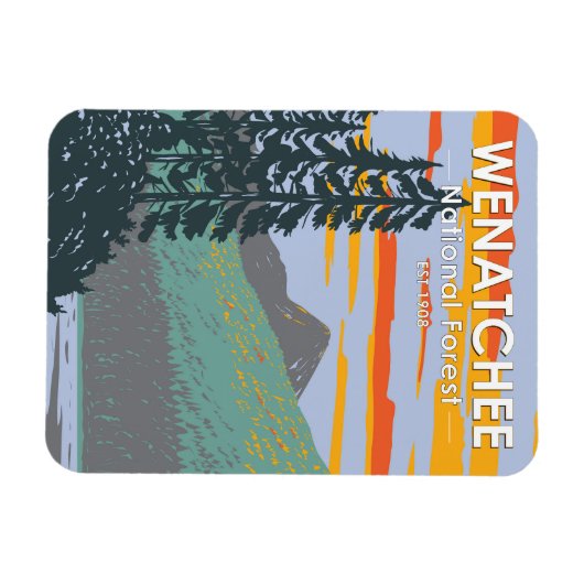 オカノガンWenatchee国立森林ワシントン マグネット (横)