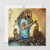 オカピとオドリング マグネット招待状 (正面)