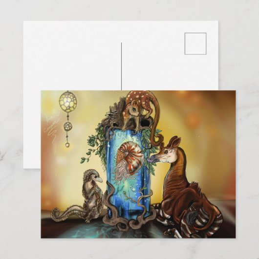 オカピと踊り ポストカード (正面/裏面)