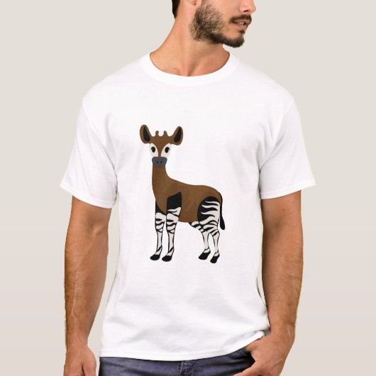 オカピの漫画、マジェスティックオカピ動物、オカピ愛好家 Tシャツ (正面)