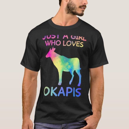 オカピを愛する女おもしろいの子 Tシャツ (正面)
