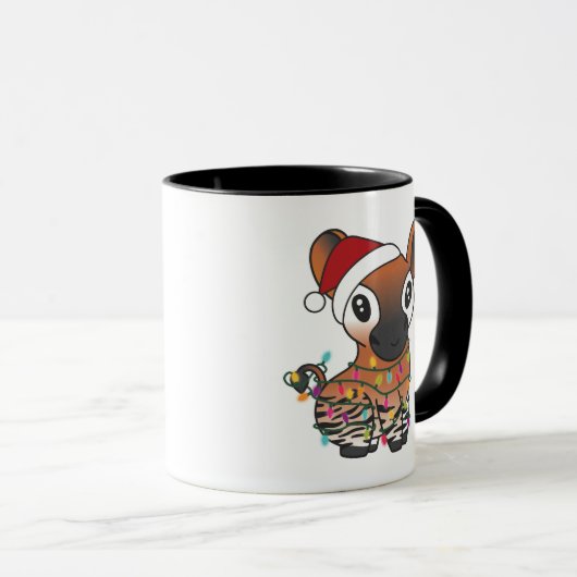 オカピクリスマススノーウィンターアニマルオカピアダルトC マグカップ (正面右)