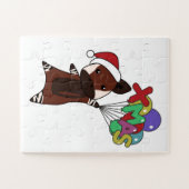 オカピ雪の冬の動物オカピ ジグソーパズル (横)