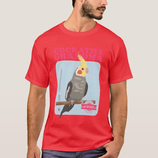 オカメインコおばあちゃん 鳥の飼い主 オカメインコ 少年友達 Tシャツ (正面)