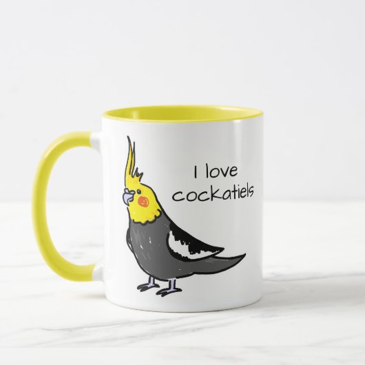 オカメインコが大好き マグカップ (左)
