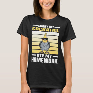オカメインコが宿題を食べてしまったのよ 鳥 インコ Tシャツ