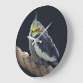 オカメインコのぬいぐるみウォールクロック ラージ壁時計 (傾斜)