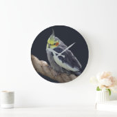 オカメインコのぬいぐるみウォールクロック ラージ壁時計 (ホーム)