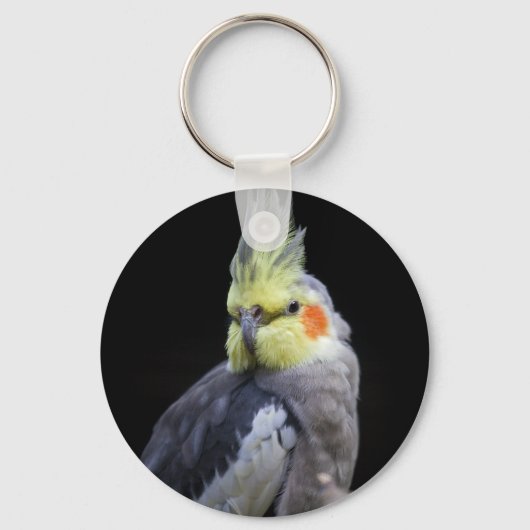 オカメインコのキーリング キーホルダー (正面)