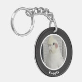 オカメインコの写真追悼メモリアル キーホルダー (正面左)