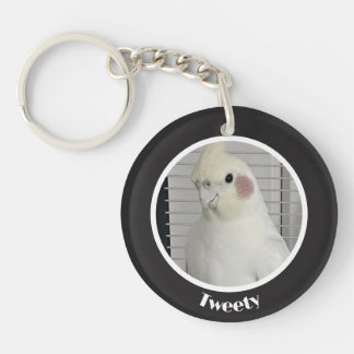 オカメインコの写真追悼メモリアル キーホルダー