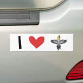 オカメインコの愛 バンパーステッカー (車上)