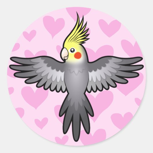 オカメインコの愛 ラウンドシール (正面)