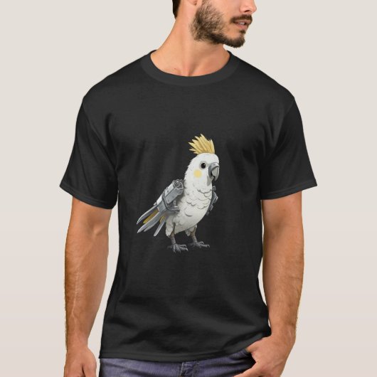 オカメインコの鳥型ロボット Tシャツ (正面)