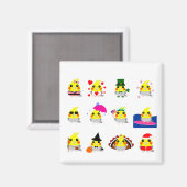 オカメインココッカティエルのバードホリデーデザイン マグネット (正面/裏面)