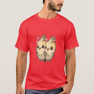 オカメインコ ハート インコ 鳥 ビンテージ Tシャツ