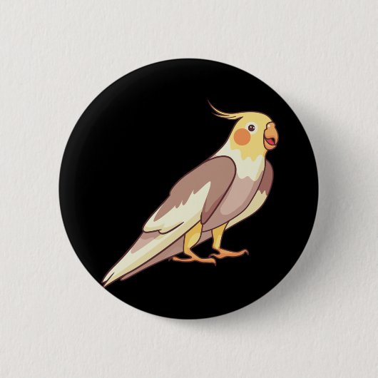 オカメインコ 缶バッジ (正面)