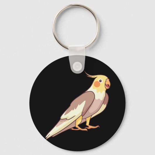 オカメインコ 鳥 オウム キーホルダー (正面)