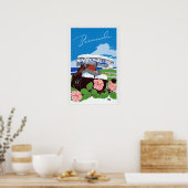 オカラフルランダー時間旅行のブルーバミューダ ポスター (キッチン)