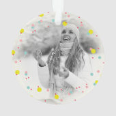 オカラフルー何おもしろいタイポグラフィホリデーフォト オーナメント (裏面)