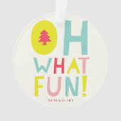 オカラフルー何おもしろいタイポグラフィホリデーフォト オーナメント (正面)