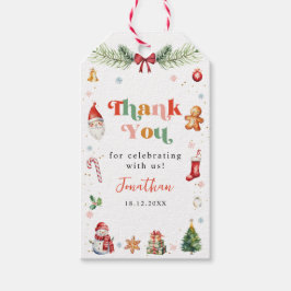 オカラフルー何おもしろい初めてのクリスマス誕生日 ギフトタグ