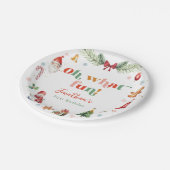 オカラフルー何おもしろい初めてのクリスマス誕生日 ペーパープレート (アングル)