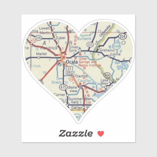 オカラフロリダヴィンテージの地図 シール (シート)