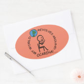 オカリナ – 世界リボルブオーバルのまわりにステッカー 楕円形シール (封筒)