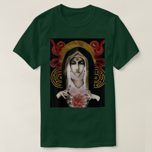 オカルトのゴシック様式のダークサタン非神聖な魔術師 Tシャツ (デザイン正面)