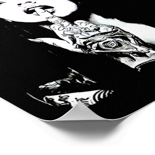 オカルトのゴシック様式の暗黒のサタンの修道女のタトゥー非神聖な修道女 ポスター (角)