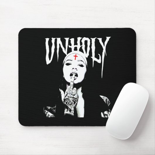 オカルトのゴシック様式の暗黒のサタンの修道女のタトゥー非神聖な修道女 マウスパッド (マウス)