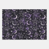 オカルトのゴシック様式の月と五芒星 ラッピングペーパーシート (正面3)