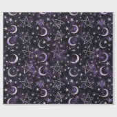 オカルトのゴシック様式の月と五芒星 ラッピングペーパー (フラット)