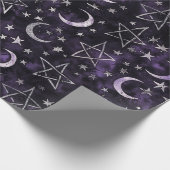 オカルトのゴシック様式の月と五芒星 ラッピングペーパー (角)