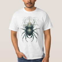 オカルトスパイダーミスティックジオメトリー ダークアートTシャツ
