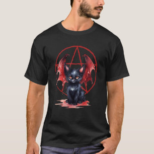 オカルトデビルキャットサタンペンタグラムウィッカ星形五角形 Tシャツ