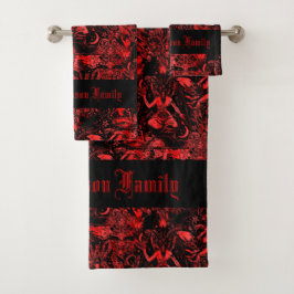 オカルトレッドデビルバプホメットこうもりスカルゴシック バスタオルセット