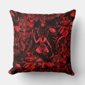 オカルト赤ゴシック様式のバプホメットPentagram Witchcraft クッション (正面)