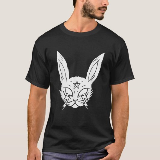 オカルト魔術ゴシックキャット聖幾何学ダーク Tシャツ (正面)
