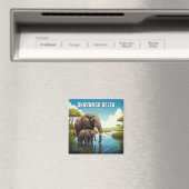 オカヴァンゴデルタボツワナのゾウ マグネット (インサイチュ (食洗機))