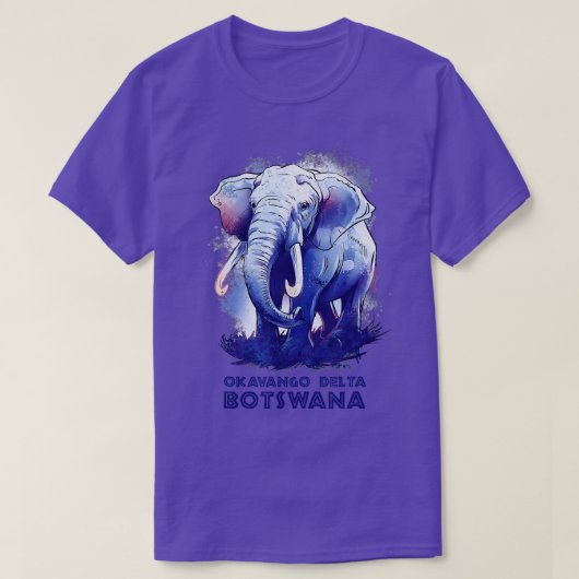 オカヴァンゴデルタボツワナサファリ国立公園ゲーム Tシャツ (デザイン正面)
