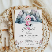 オガールピンクペンギン冬の赤ちゃんシャワー 招待状