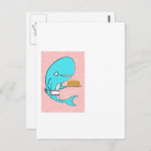 オキアミケーキを持つクジラの主婦 ポストカード (正面/裏面)