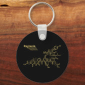 オキシトシンホルモン構造化学式金ゴールド キーホルダー (正面)