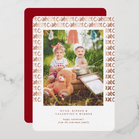 オキソ |バレンタインの写真カード 箔シーズンカード (正面/裏面)