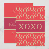 オキソ |バレンタインデーのカード熱いピンクレッド金ゴールド シーズンカード (正面/裏面)